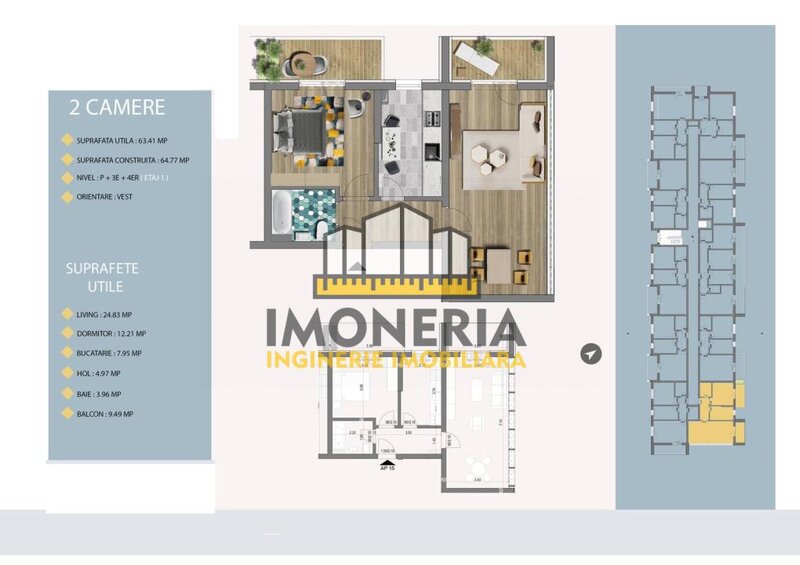 Pallady Villa Apartments 2, 2 camere tip 4,  0% comision, finalizat